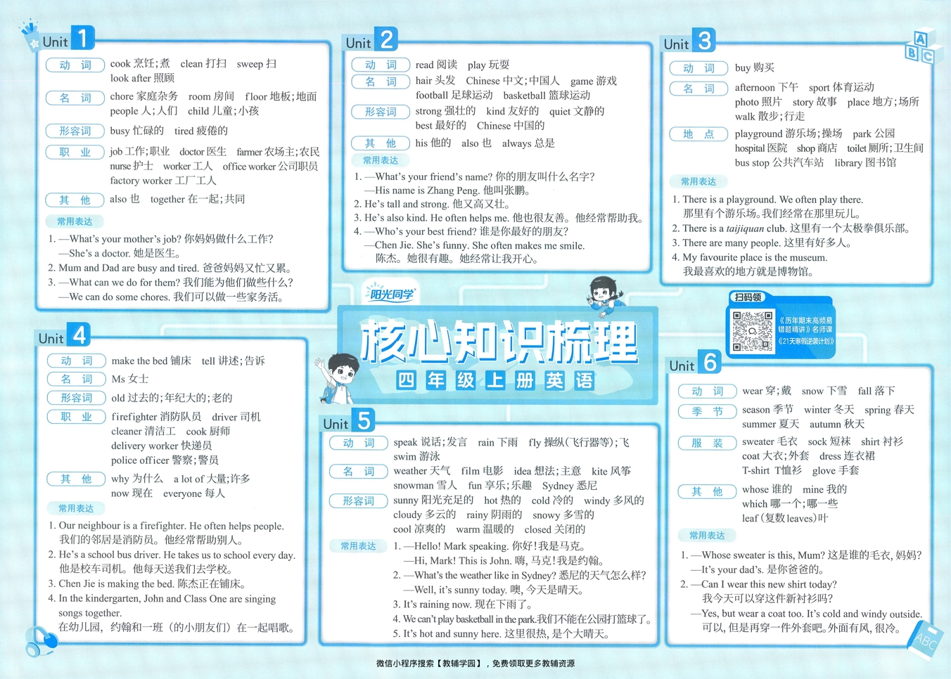 图片[2]-四年级上册（英语）阳光同学期末复习15天冲刺100分【电子版 可打印 含答案】（人教版）2025秋